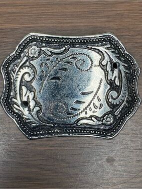 Vintage 90s Silver Tone Western Belt Buckle Made in USA